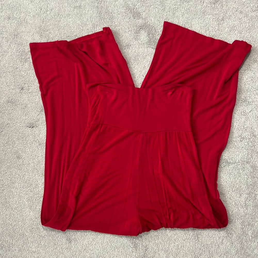 Suede Apparel Women’s L Wide Leg Stretchy Red Pants